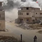 لحظه انهدام ساختمان دانشگاه اسلامی غزه