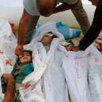 تصاویر دلخراش از قتل عام کودکان فلسطینی در دیرالبلح